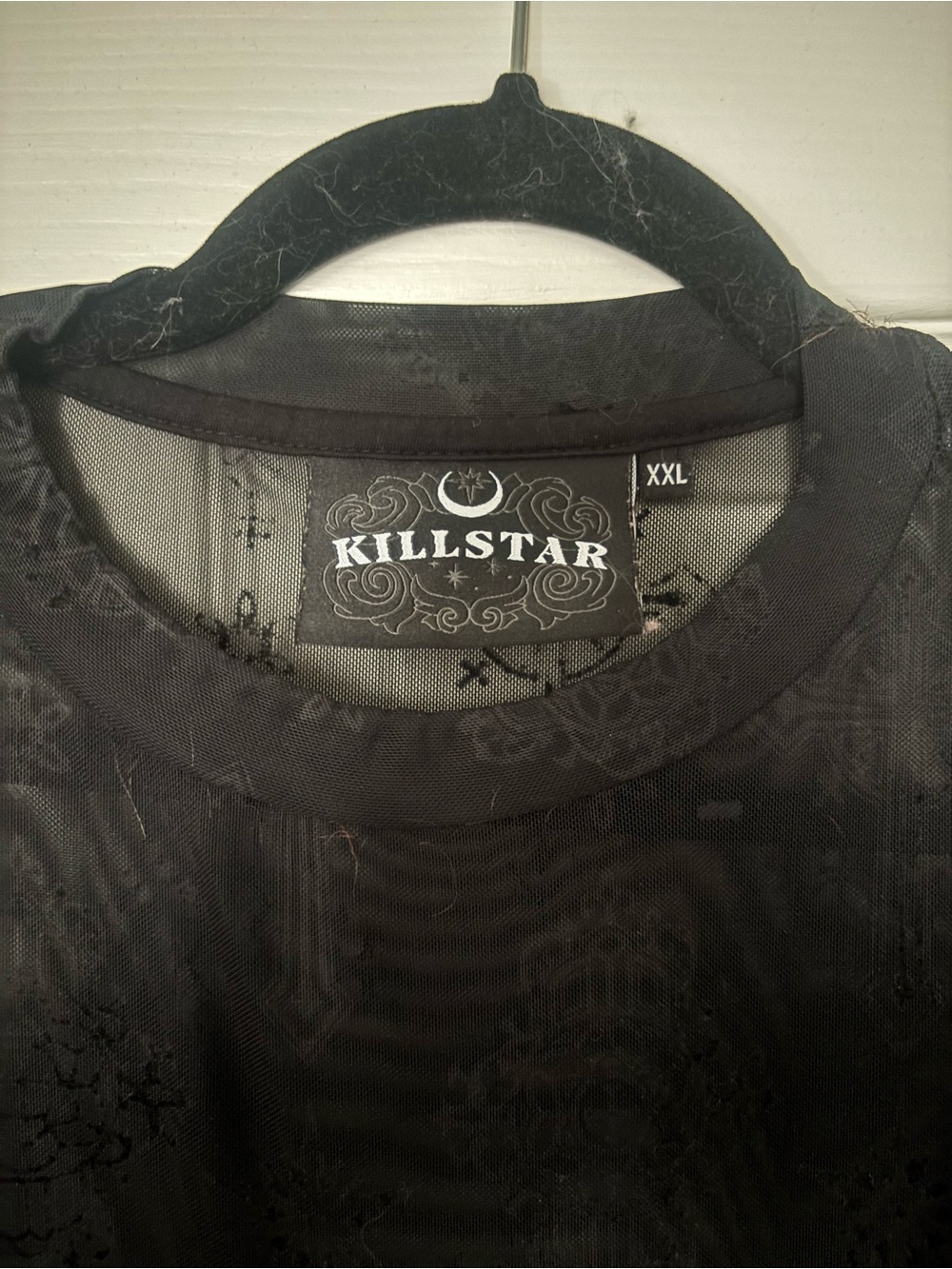 Killstar Burnout Black Sheer Long Sleeve Dress - Picture 2 of 3